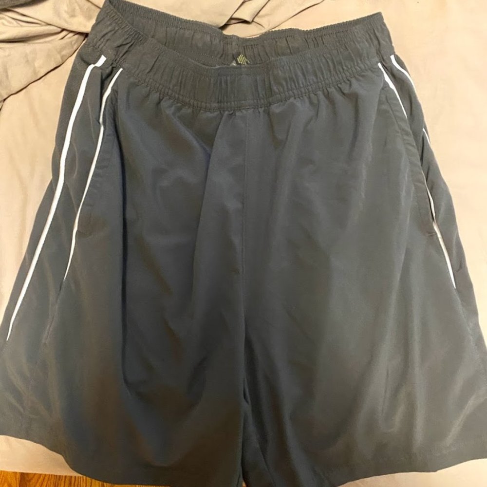 Gray athletic running shorts